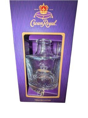 Crown Royal 750ml Glass Decanter With Box - Elegant Whiskey Storage